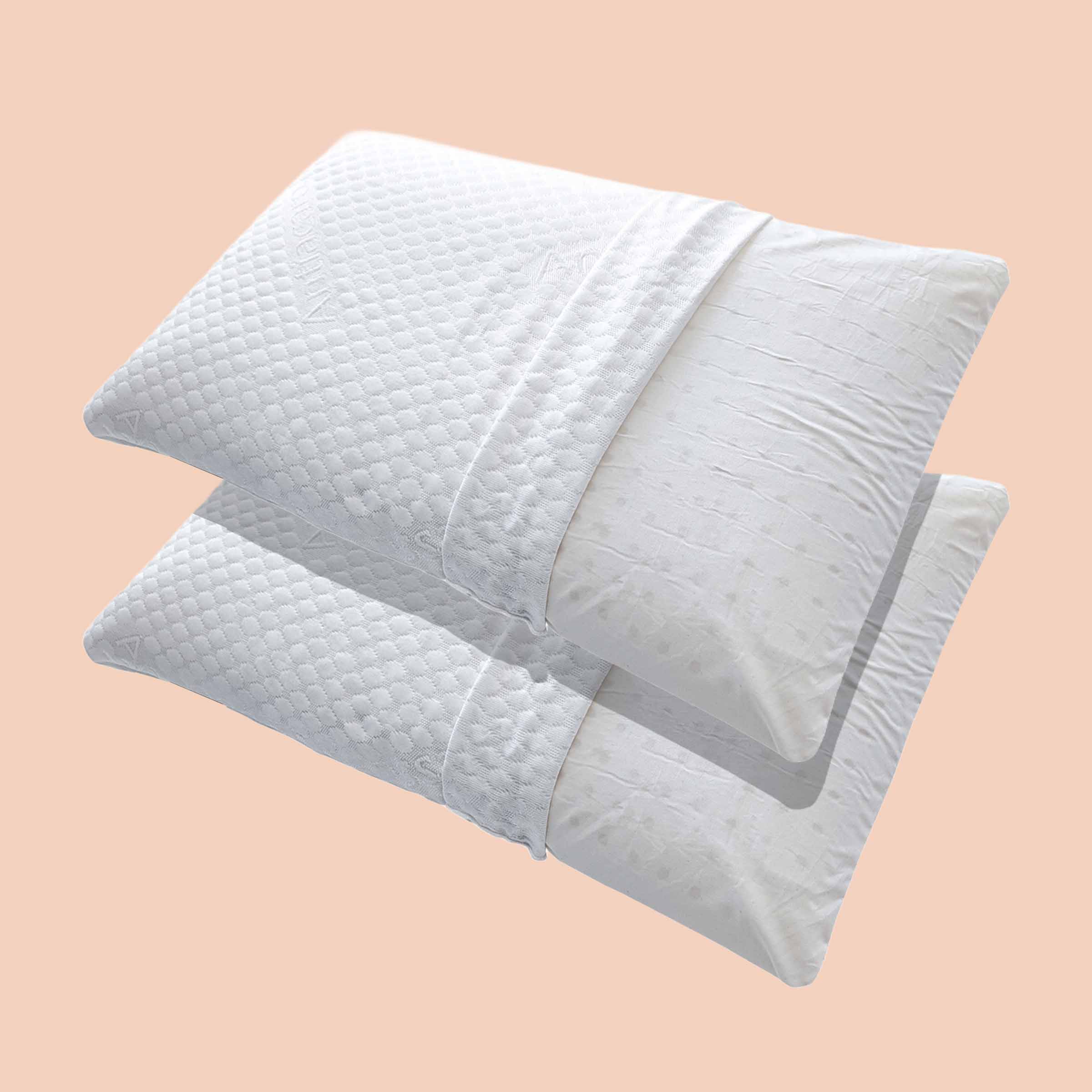 Due cuscini Bologna di Beliamo in un bundle, progettati per offrire comfort e supporto ergonomico per un sonno riposante