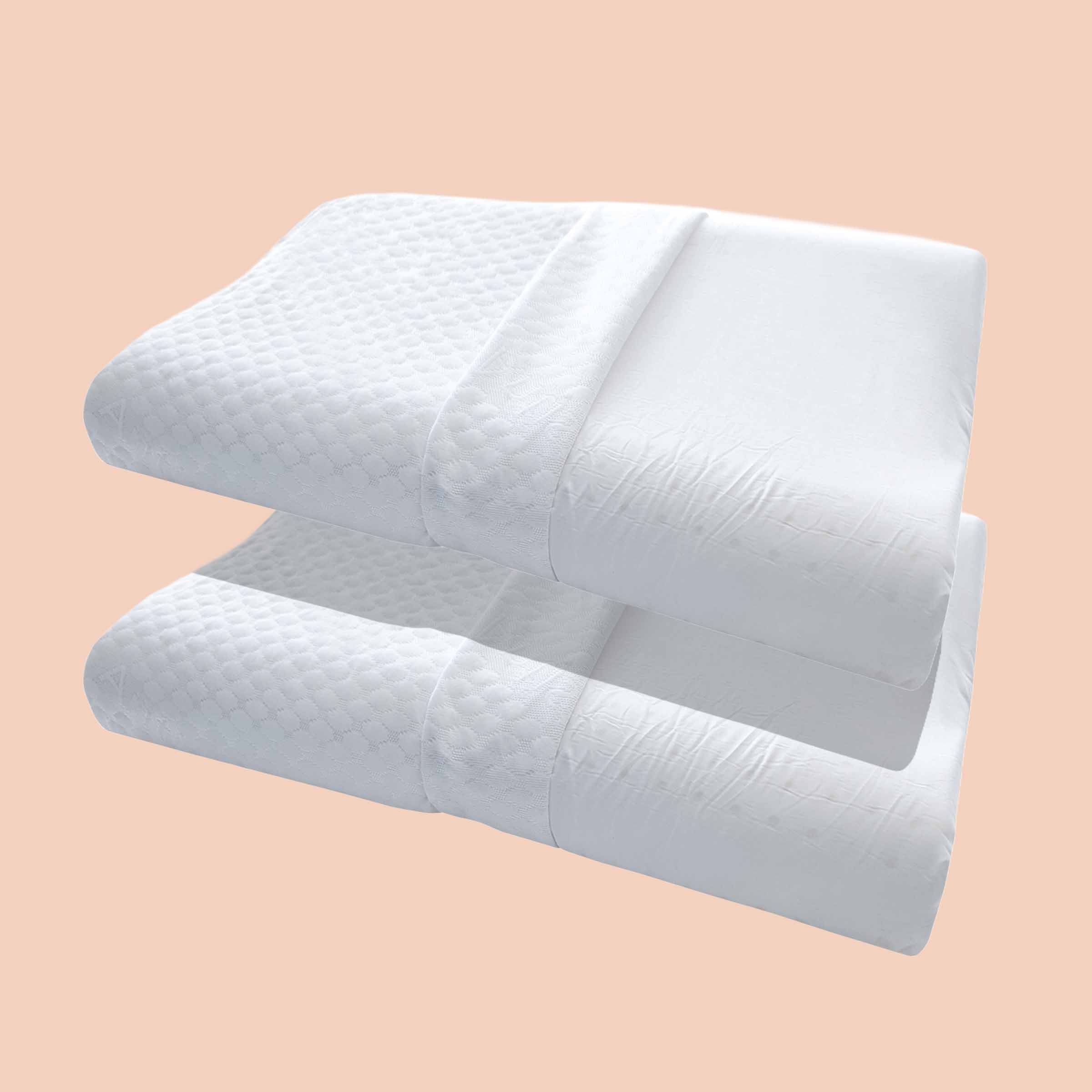 Due cuscini cervicali Bologna di Beliamo in un bundle, progettati per offrire supporto ergonomico e comfort durante il sonno