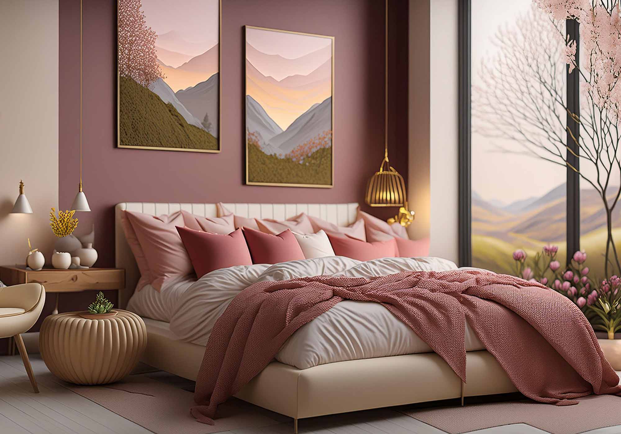 Elegante camera da letto di Beliamo con un letto matrimoniale moderno, biancheria di lusso e illuminazione accogliente, che esalta il comfort e lo stile del design italiano