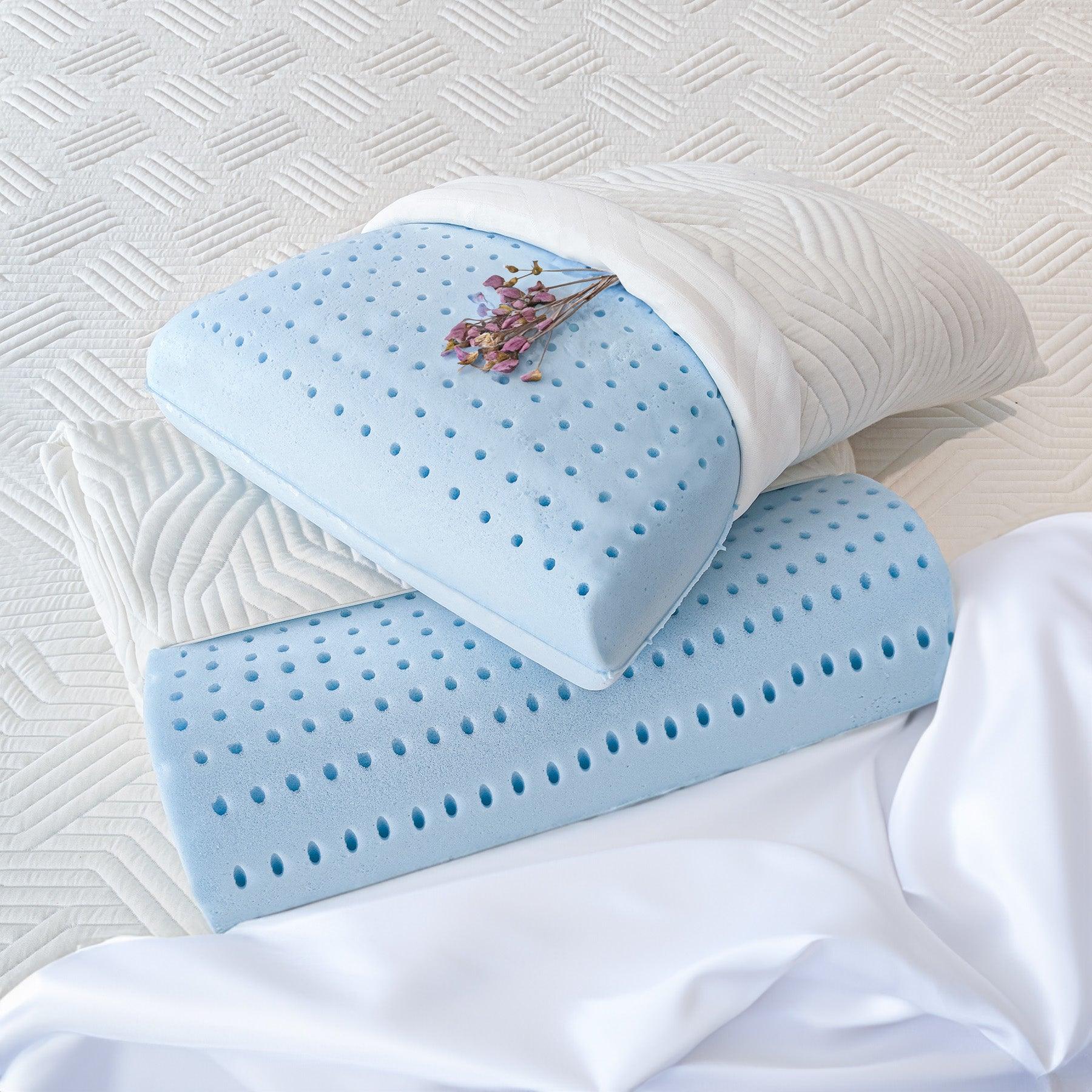 Particolare del cuscino 100% Watergel Donizetti di Beliamo, che mostra la qualità del materiale traspirante e confortevole