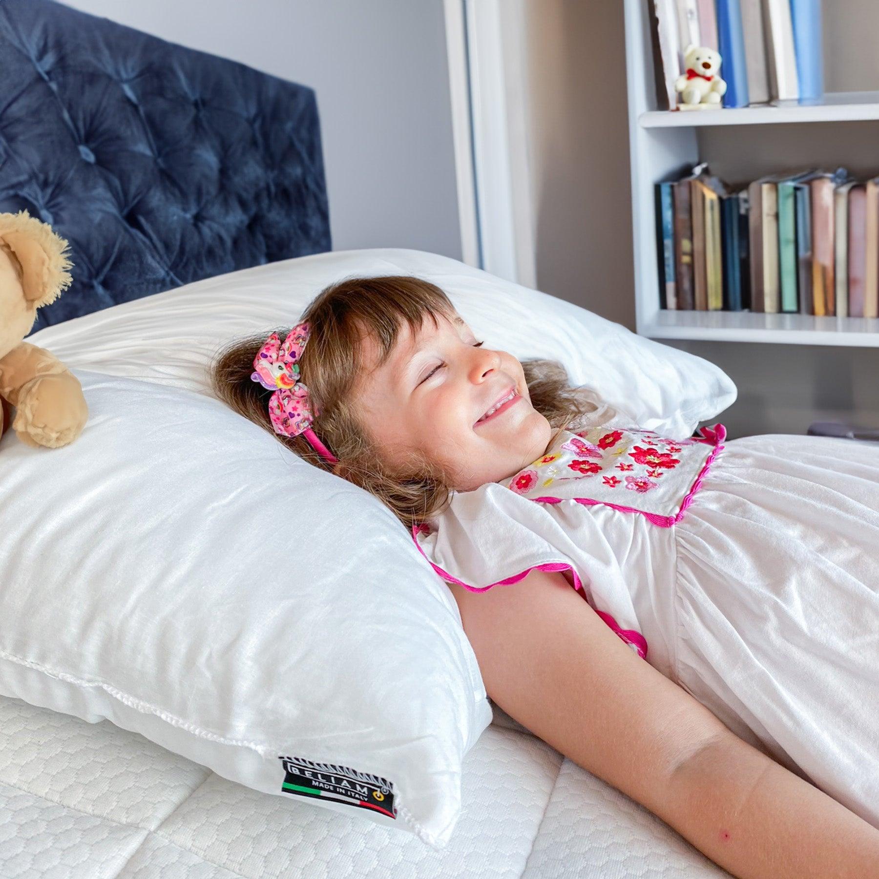 Cuscino antisoffocamento Pisolo di Beliamo per bambini, progettato per garantire sicurezza e comfort durante il sonno